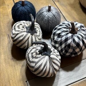 Target Black and Gray Fabric Pumpkins Set